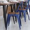 Flash Furniture Blue Metal Stack Chair with Teak Poly Resin Seat CH-31230-BL-PL1T-GG - alternate 6